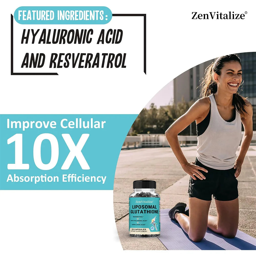 Liposome Glutathione Capsules with Hyaluronic Acid,  Promoting Cellular and Immune Function, Liver Detoxification, Antioxidant