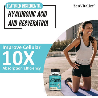 Liposome Glutathione Capsules with Hyaluronic Acid,  Promoting Cellular and Immune Function, Liver Detoxification, Antioxidant
