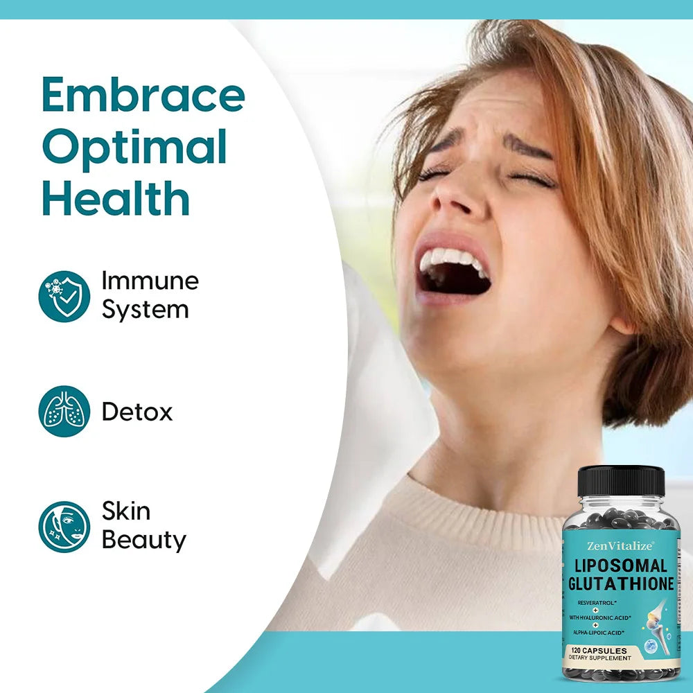 Liposome Glutathione Capsules with Hyaluronic Acid,  Promoting Cellular and Immune Function, Liver Detoxification, Antioxidant