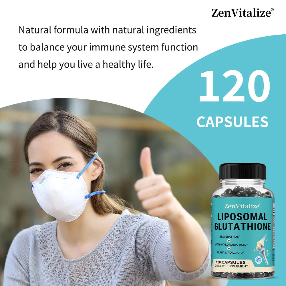 Liposome Glutathione Capsules with Hyaluronic Acid,  Promoting Cellular and Immune Function, Liver Detoxification, Antioxidant