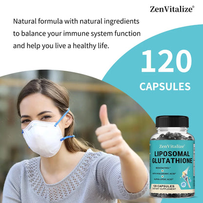 Liposome Glutathione Capsules with Hyaluronic Acid,  Promoting Cellular and Immune Function, Liver Detoxification, Antioxidant